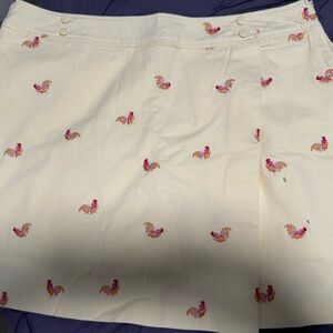 Larry Levine Stretch Women's Yellow Rooster Skirt Skort
